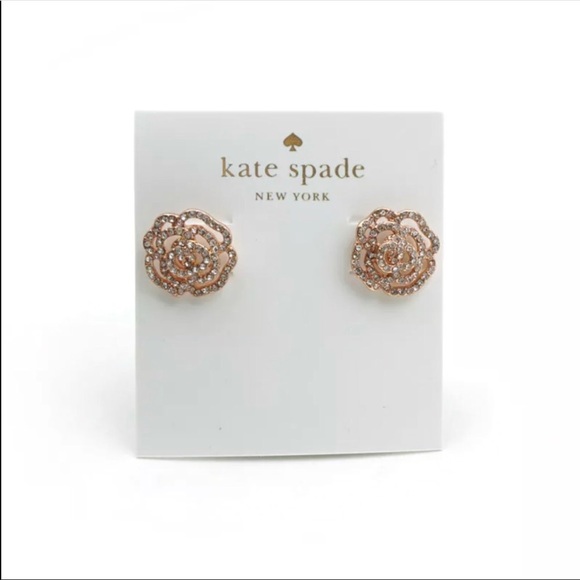 kate spade Jewelry - Kate Spade rose gold rose stud earrings